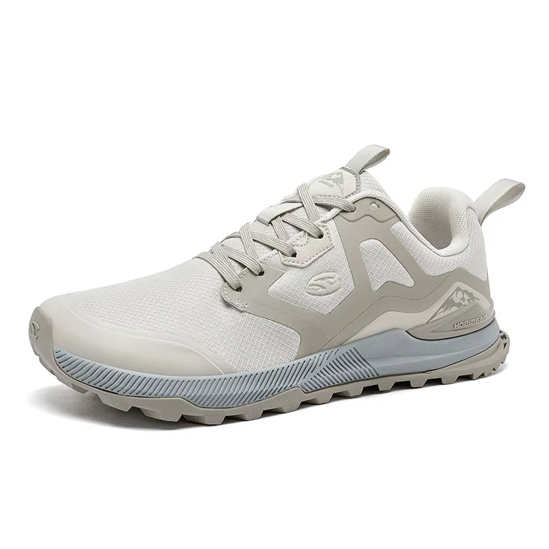 Unisex Hiking Sneakers Lace-Up Walking Shoes Outdoor Travel Artificial Leather Sneakers