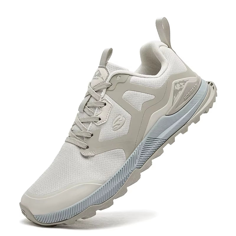 Unisex Hiking Sneakers Lace-Up Walking Shoes Outdoor Travel Artificial Leather Sneakers